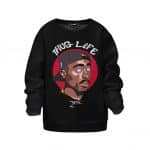 Thug Life 2Pac Shakur Glowing Eyes Badass Kids Sweatshirt