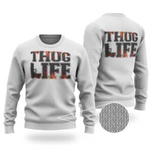 Thug Life Pistol Gun Fiery Artwork Dope Tupac Wool Sweater
