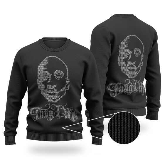 Thug Life Tupac Amaru Shakur Typography Art Wool Sweater