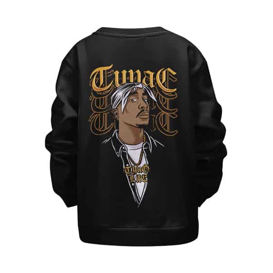 Thug Life Tupac Makaveli Artwork Black Kids Sweatshirt