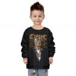 Thug Life Tupac Makaveli Artwork Black Kids Sweatshirt