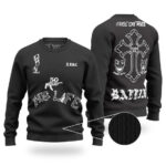 Thug Life Tupac Makaveli Body Tattoos Black Wool Sweater