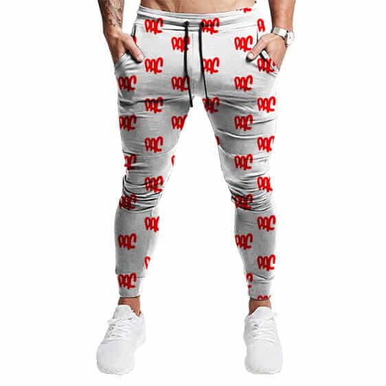 Tupac Amaru Shakur Red Pac Logo Pattern Jogger Sweatpants