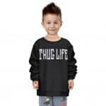 Tupac Amaru Shakur Thug Life Typography Art Kids Sweater