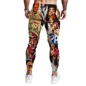 Tupac Makaveli Collage Tribute Artwork Dope Jogger Pants