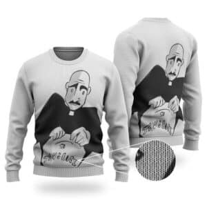 Tupac Monochrome Cartoon Art Body Tattoos Wool Sweater