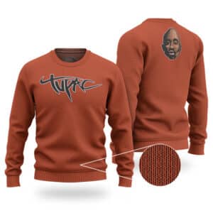 Tupac Name And Head Logo Minimalist Wool Sweatshirt