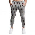 Tupac Shakur Cartoon Pattern Minimalist Gray Joggers