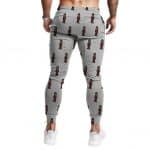 Tupac Shakur Cartoon Pattern Minimalist Gray Joggers