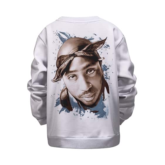 Tupac Shakur Head Logo Splash Paint Pop Art Kids Sweater