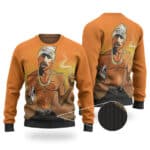 Tupac Smoking Blunt And Middle Finger Art Wool Sweatshirt