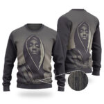 Tupac With Hoodie West Coast Rap Icon Wool Sweatshirt