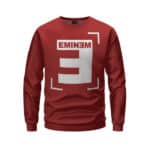 American Rapper Eminem Reversed E Logo Red Crewneck Sweater