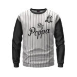Big Poppa Pinstripe White Black Biggie Crewneck Sweatshirt