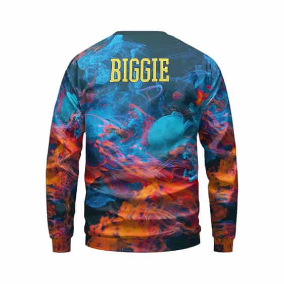 Biggie Smalls Rap Icon Trippy Smoke Design Crewneck Sweater