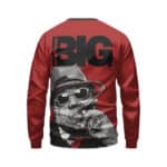 Biggie Smoking Cigar Mafia Theme Red Crewneck Sweater