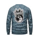 Crowned Biggie Head Cut-Out Blue Paisley Pattern Sweatshirt