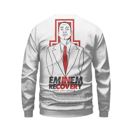 Eminem Recovery Album Drawing Artwork White Sweatshirt