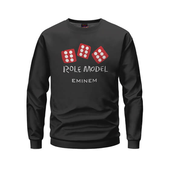 Eminem Role Model Dice Logo Art Black Crewneck Sweatshirt