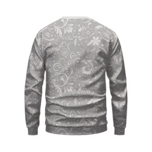 Minimalist Notorious Gray Floral Pattern Crewneck Sweatshirt