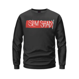 Minimalist Slim Shady Name Signature Logo Black Sweatshirt