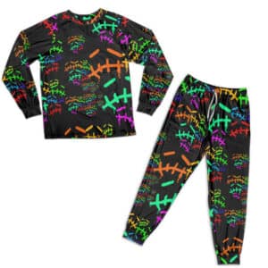 Rainbow Cactus Jack Smiley Pattern Pajamas Set