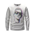 Rap God Eminem Glitch Head Artwork White Crewneck Sweater