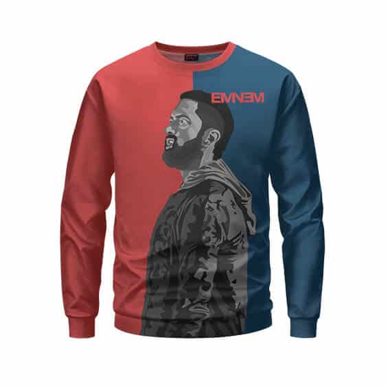 Rap Icon Marshall Mathers Eminem Duotone Portrait Sweater
