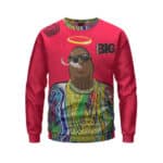 Smoking Biggie Smalls With Halo Crown Logo Sweatshirt