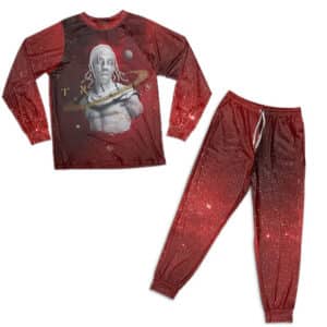 Travis Scott Statue Red Galaxy Pajamas Set