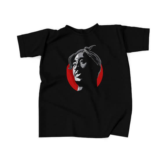 2Pac Amaru Shakur Face Silhouette Black T-Shirt