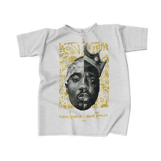 2Pac Shakur & Biggie Smalls Half Face Art T-Shirt