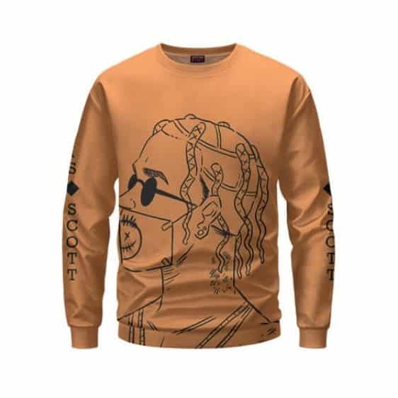 American Rapper Travis Scott Outline Drawing Design Sweater