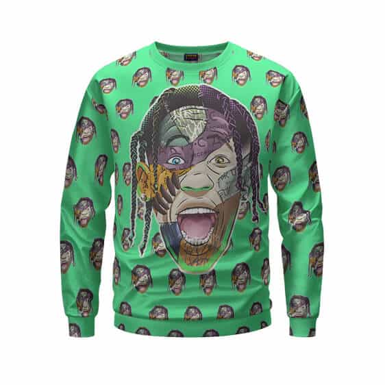Astroworld Frankenstein Travis Scott Head Pattern Sweatshirt