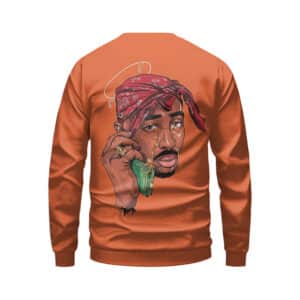 Awesome Tupac Shakur Drip Artwork Orange Sweatshirt