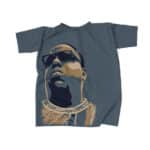 Biggie Smalls Portrait Silhouette Blue T-Shirt