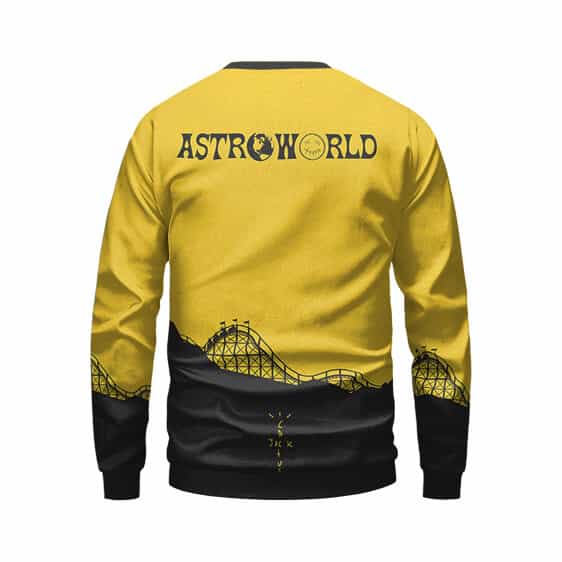 Cactus Jack Astroworld Roller Coaster Yellow Sweatshirt