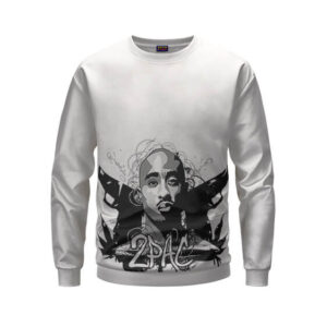Gangsta Tupac Makaveli Gun Art Badass Sweatshirt