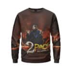Hip-Hop Rapper Tupac Amaru Fire Art Sweatshirt