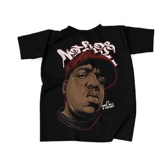 It Was All A Dream Notorious Face Art Black Tees