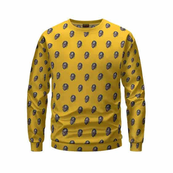 Jacques Bermon Travis Scott Face Pattern Yellow Sweatshirt