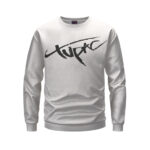 Minimalist Tupac Name Logo Art White Sweatshirt