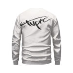 Minimalist Tupac Name Logo Art White Sweatshirt