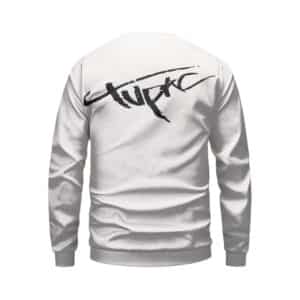 Minimalist Tupac Name Logo Art White Sweatshirt
