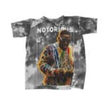 Notorious Biggie Counting Money Gray Tie Dye Tees