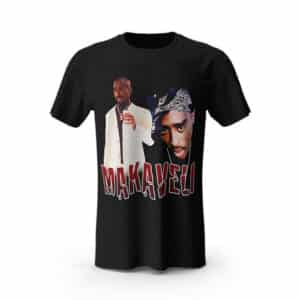 Rap Icon Tupac Makaveli Vintage Art Black Tees