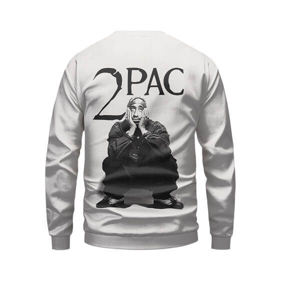 Rapper 2Pac Looking Up Monochrome Art Sweatshirt