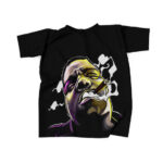 Smoking Biggie Smalls Face Art Design Black Tees