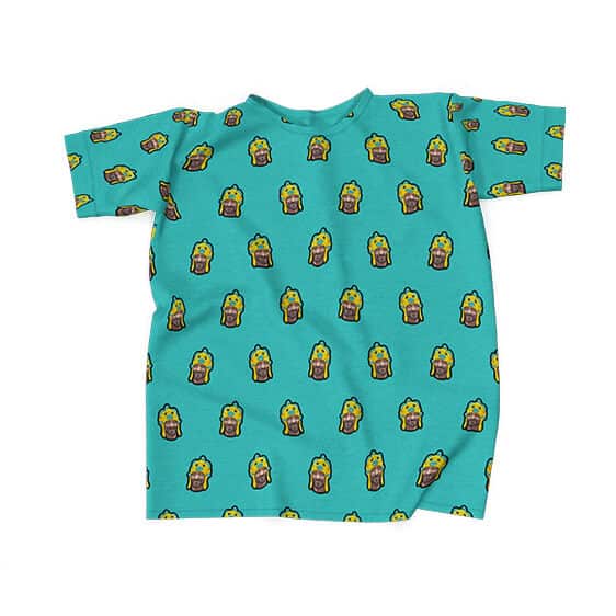 Faded Snoop Dogg Fish Hat Pattern Cyan T-Shirt