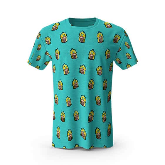 Faded Snoop Dogg Fish Hat Pattern Cyan T-Shirt